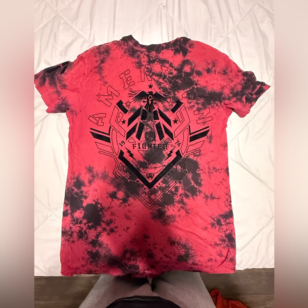 American Fighter Red and Black Graphic Shirt